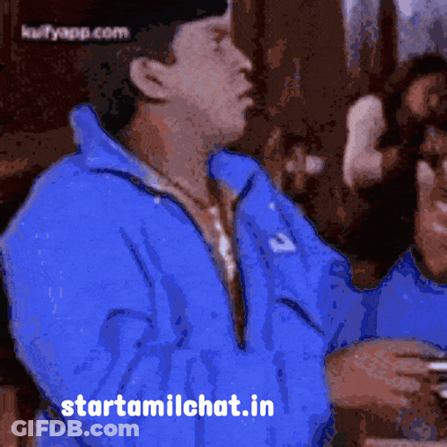Man Wearing Blue Jacket With Starttamilchat.in GIF