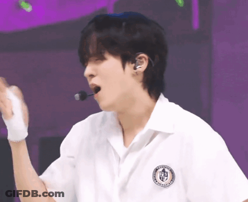 Man Wearing BTS Badge GIF