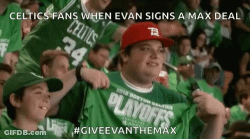 Man Wearing Celtics Shirt And Red Hat GIF
