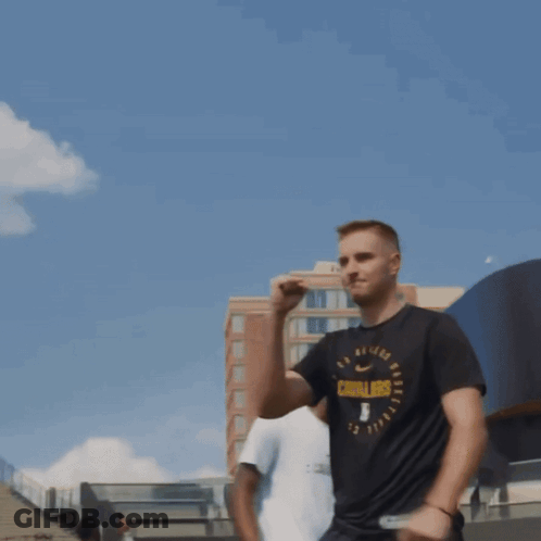 Man Wearing Cougars T-Shirt GIF