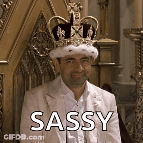 Man Wearing Crown Sitting On Throne With Sassy GIF