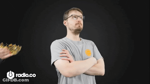Man Wearing Crown With Radio.co Logo GIF