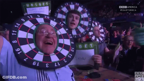 Man Wearing Dart Board Saying Winning Had A Dream GIF