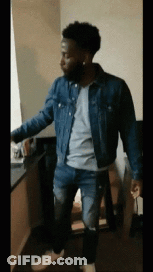 Man Wearing Denim Show Milly Rock Dance GIF