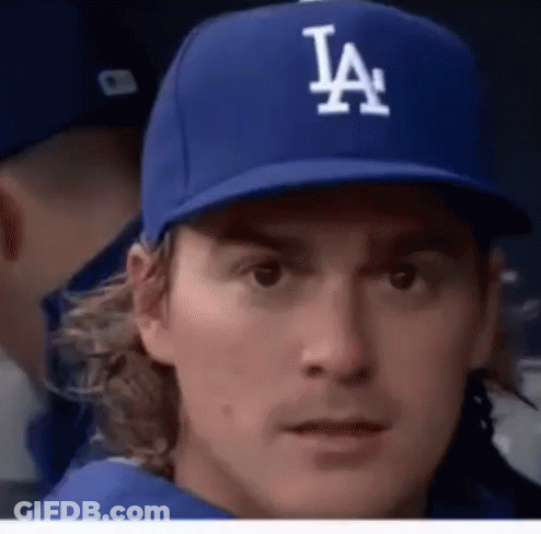 Man Wearing Dodgers Hat GIF
