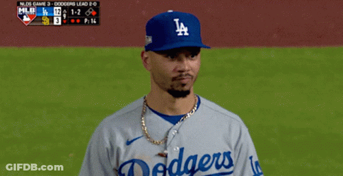 Man Wearing Dodgers Hat Smiling GIF