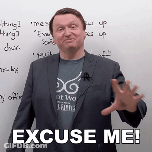 Man Wearing Excuse Me Shirt GIF
