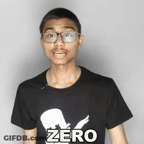 Man Wearing Eyeglasses With Zero Text Below GIF