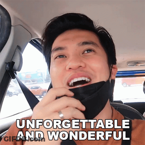 Man Wearing Face Mask In Car With Unforgettable Wonderful GIF