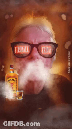 Man Wearing Fireball Glasses Smoking GIF