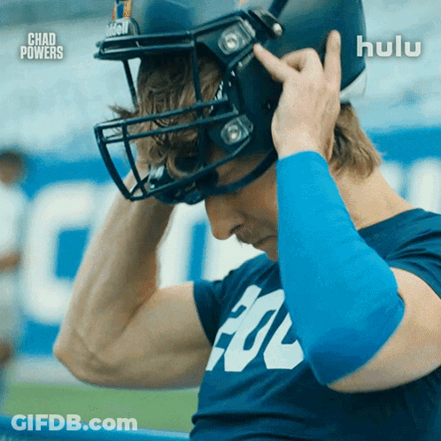 Man Wearing Football Helmet Hulu GIF
