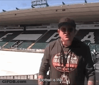 Man Wearing Football Is Life Shirt GIF