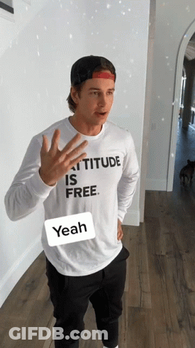 Man Wearing Free Shirt Says Yeah GIF