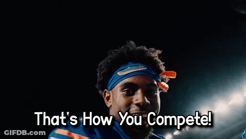 Man Wearing Gator Headband Says How You Compete GIF