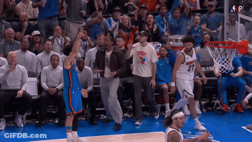 Man Wearing Gatorade T-Shirt Watching Basketball GIF