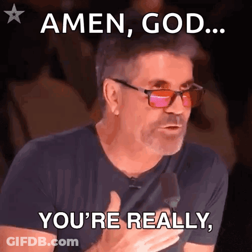 Man Wearing Glasses And Black Shirt Saying Amen GIF