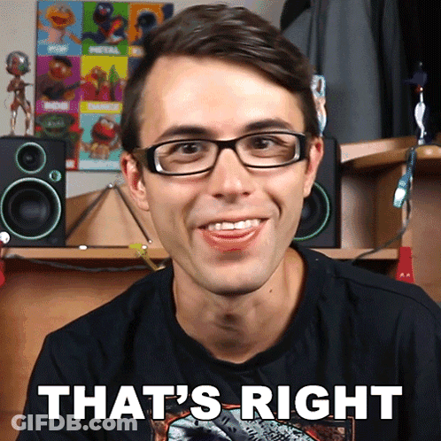 Man Wearing Glasses And Black Shirt Says Thats Right GIF