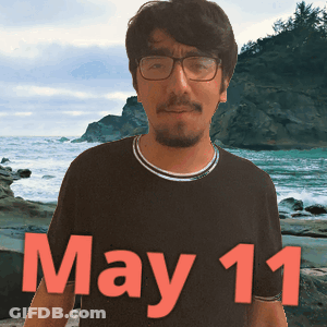 Man Wearing Glasses And Black Shirt With May 11 GIF