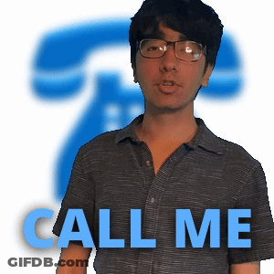 Man Wearing Glasses And Blue Call Me Phone GIF