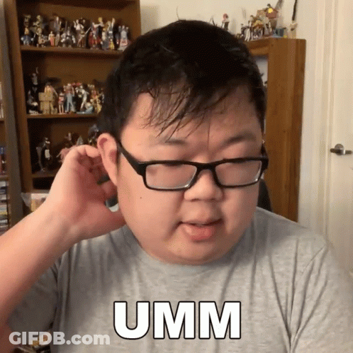 Man Wearing Glasses And Grey Shirt With Umm GIF
