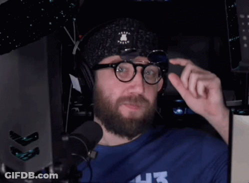 Man Wearing Glasses And Hat Number 43 GIF