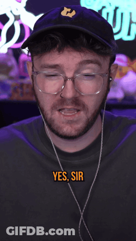 Man Wearing Glasses And Hat Saying Yes Sir GIF