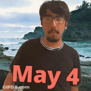 Man Wearing Glasses And May 4 Shirt GIF