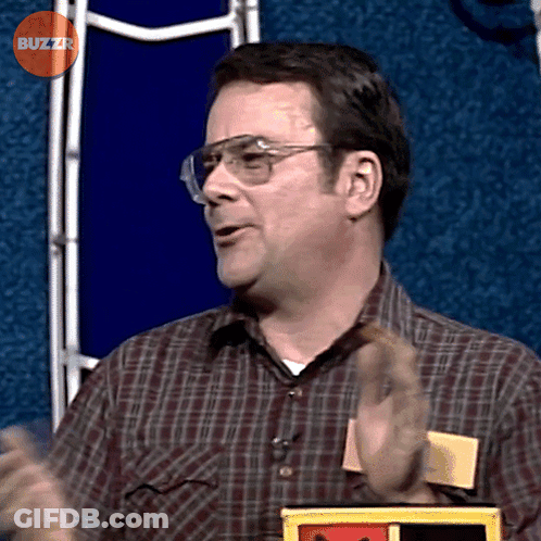 Man Wearing Glasses And Plaid Shirt With Buzzr Logo GIF
