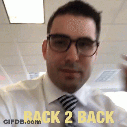 Man Wearing Glasses And Tie Says Back 2 Back GIF