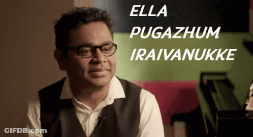 Man Wearing Glasses And Vest Ella Pugazhum Iraivanukke GIF