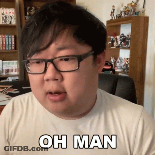 Man Wearing Glasses And White Shirt Saying Oh Man GIF