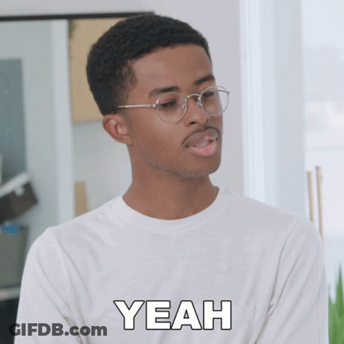 Man Wearing Glasses And Yeah Shirt GIF