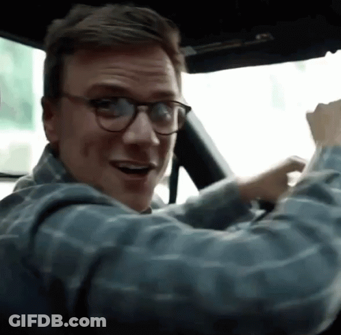 Man Wearing Glasses Driving Car GIF