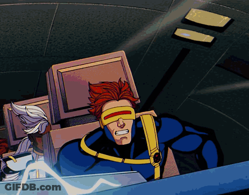 Man Wearing Glasses In Blue And Yellow GIF