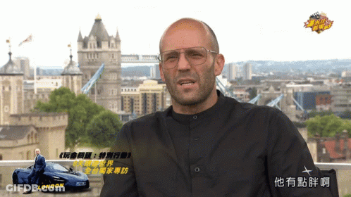 Man Wearing Glasses In Front Of London Sign GIF