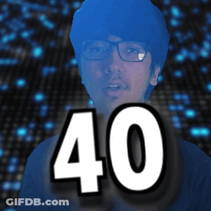 Man Wearing Glasses In Front Of Sign Saying 40 GIF
