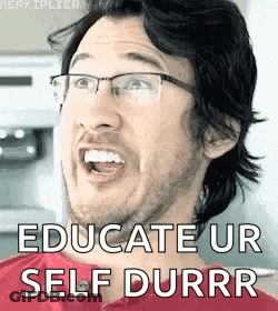 Man Wearing Glasses Making Funny Face GIF