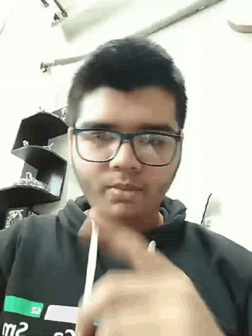 Man Wearing Glasses Mewing Meme GIF