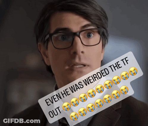 Man Wearing Glasses Next To Weirded Out Sticker GIF