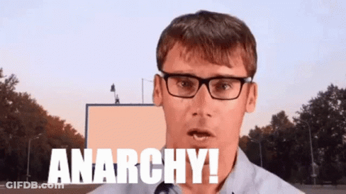 Man Wearing Glasses Saying Anarchy GIF