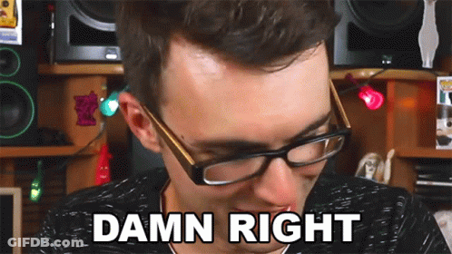 Man Wearing Glasses Saying Damn Right GIF