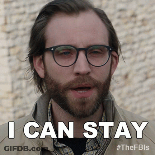 Man Wearing Glasses Saying I Can Stay GIF