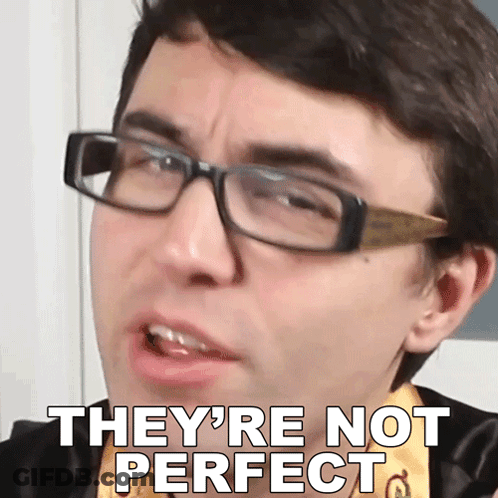 Man Wearing Glasses Saying Not Perfect GIF