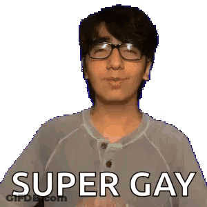 Man Wearing Glasses Saying Super Gay GIF