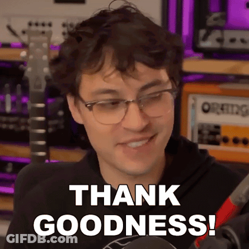 Man Wearing Glasses Saying Thank Goodness GIF