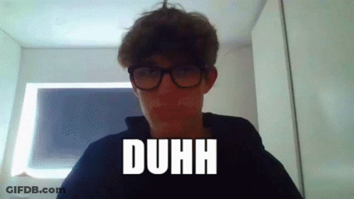 Man Wearing Glasses Says Duh GIF