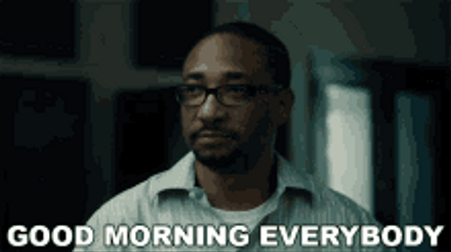 Man Wearing Glasses Says Good Morning Everyone GIF