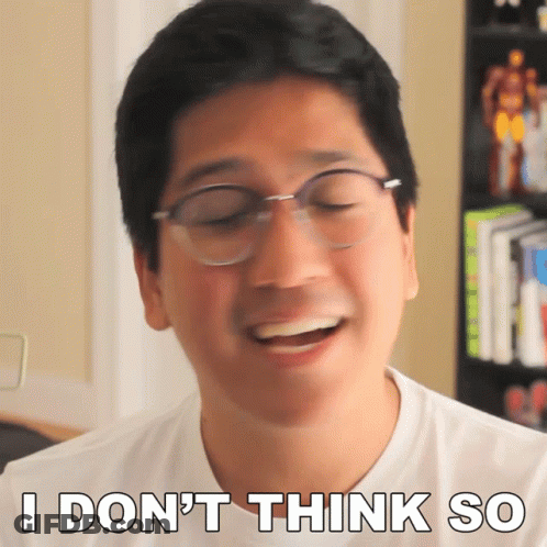Man Wearing Glasses Says I Don't Think So GIF