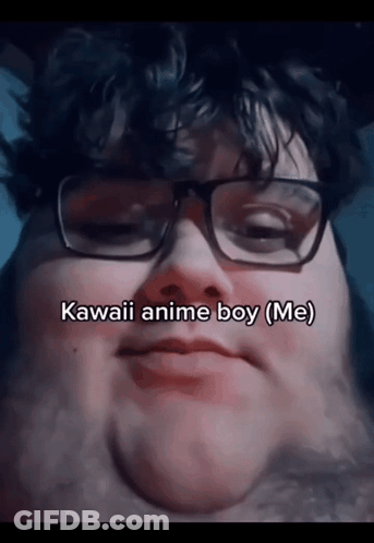 Man Wearing Glasses Says Kawaii Anime Boy GIF
