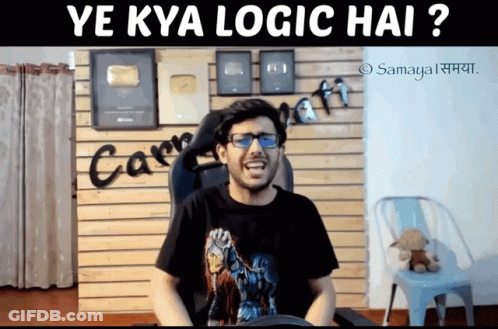 Man Wearing Glasses Sitting In Chair Ye Kya Logic Hai GIF